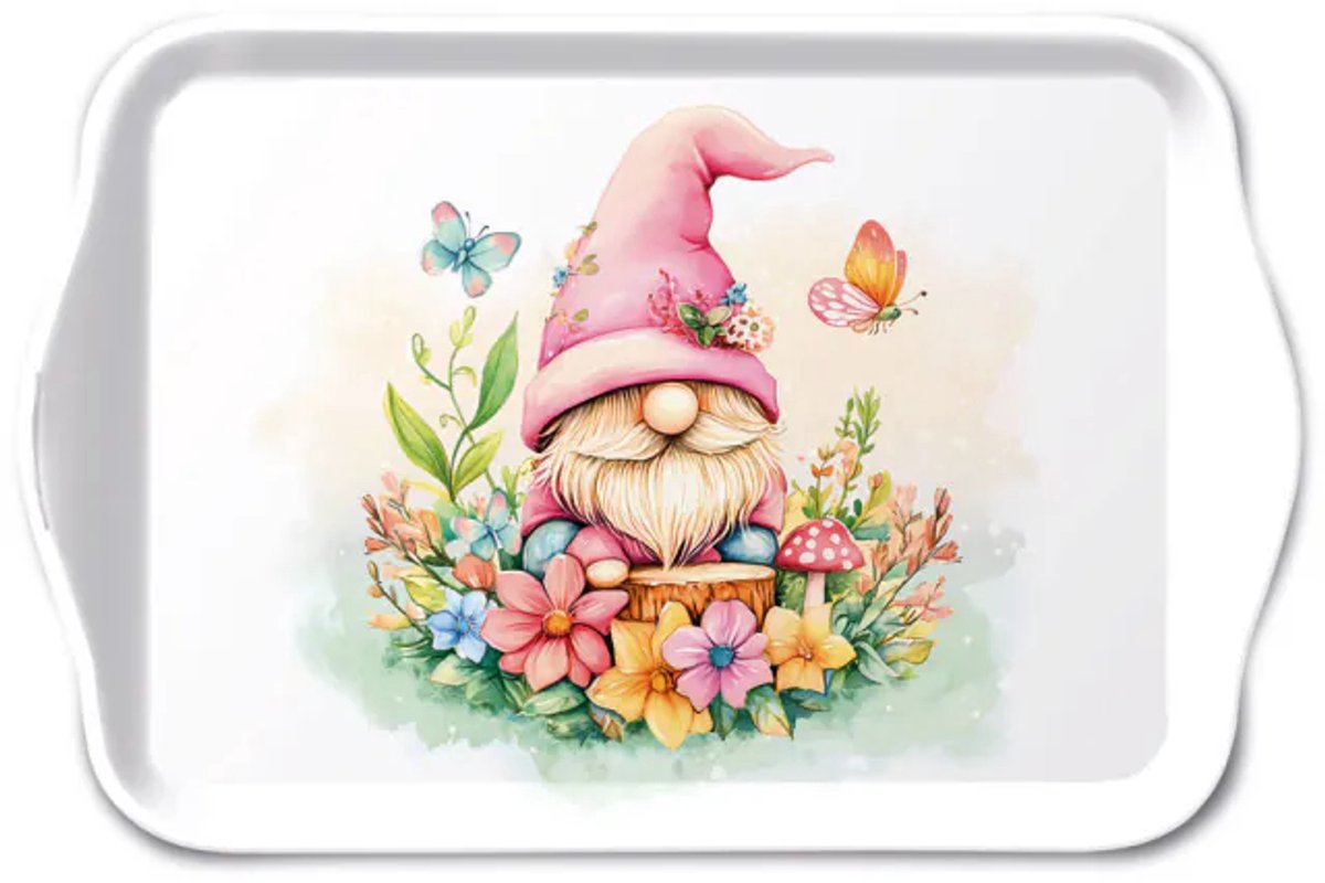 Tray melamine 13x21 cm Charming gnome