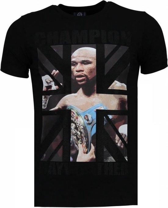 Mayweather - Rhinestone T-shirt - Zwart