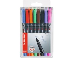 STABILO OHPen - Permanente Marker - Universal S Punt 0,4 mm - Etui Met 8 Kleuren