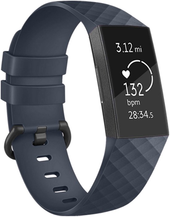 iMoshion en Siliconen iMoshion pour Fitbit Charge 3, Fitbit Charge 4 - Bleu foncé