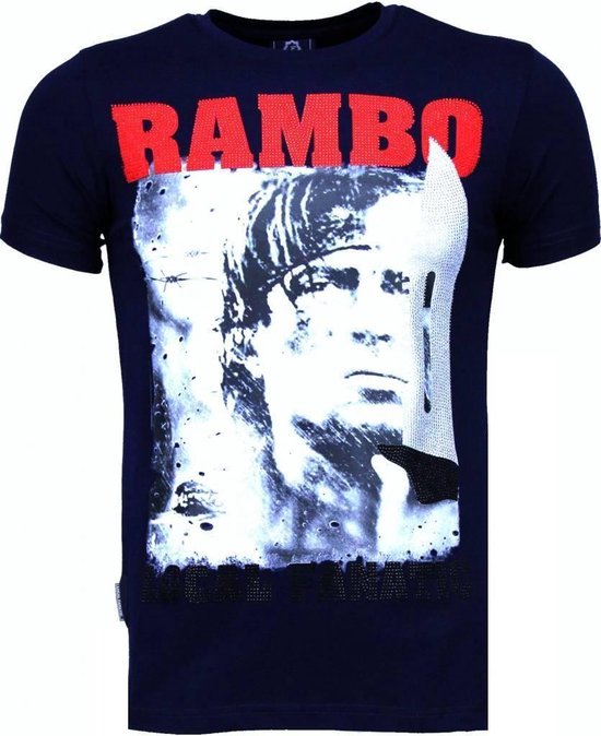 Rambo - Rhinestone T-shirt - Navy