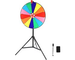 Rad van fortuin - Verstelbare statiefstandaard - Prijswiel - Regenboog - 50cm x 50cm x 92cm