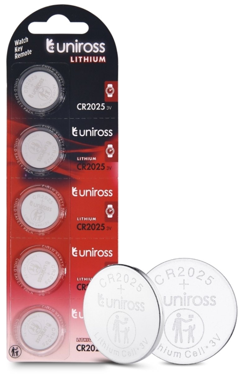 Uniross Lithium Button CR2025 3V 5 pack