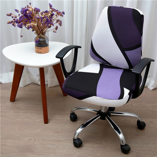 Housse de chaise amovible, adaptée aux chaises de bureau avec accoudoirs et assises pivotantes, housse de chaise d'ordinateur, housse d'assise de chaise amovible universelle moderne - chaise non incluse, Couleur - 2.