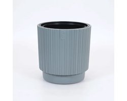 Vita bloempot grijs Mika Cyli 30cm doorsnee + voor binnen en buitenhuis + uv / vorstbestendig + binnenpot met handvaten