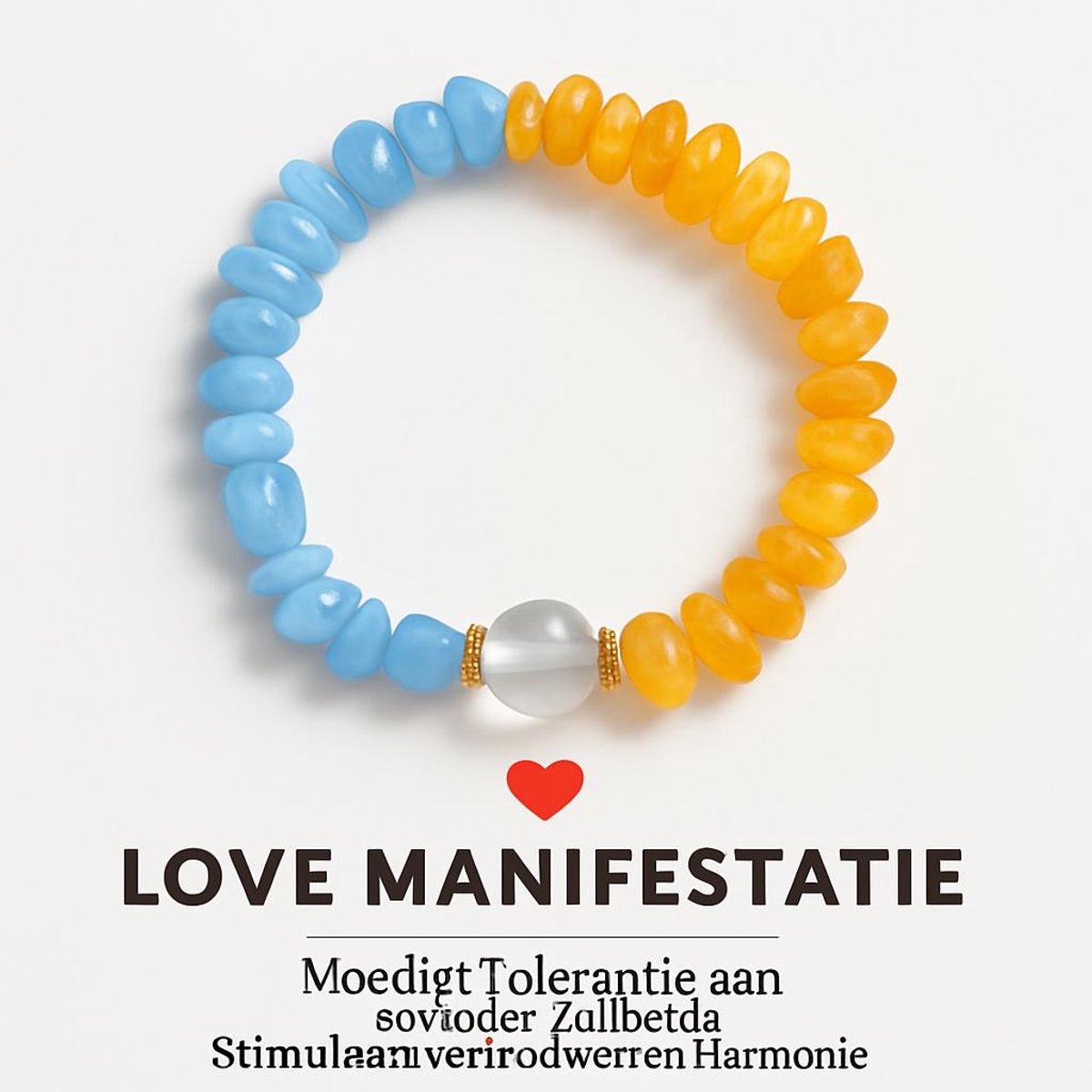 S4H® Love Manifestatie Armband – Edelstenen voor Liefde & Zelfliefde – 18 cm – Harmonie, Vertrouwen & Balans