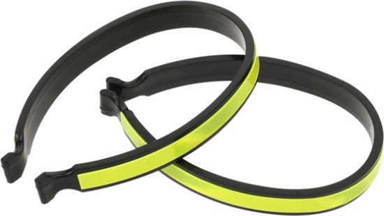 Rieba® Broekklemmen 2 Stuks – Met Reflectie - Kunststof - Broekklem voor op de Fiets - Verhoogt de Veiligheid - 1 Paar - Geel / Zwart