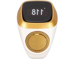 Trillingsherinnering Ring met Tijdweergave en Telfunctionaliteit - Lichtgewicht, Lange Stand-by, Geschikt voor IQibla-applicatie - Wit