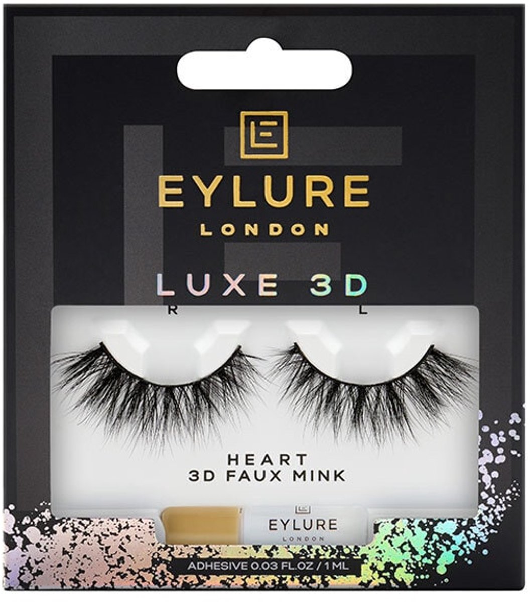 Eylure London Wimpers Luxe 3D heart 3D Faux Mink + lijm