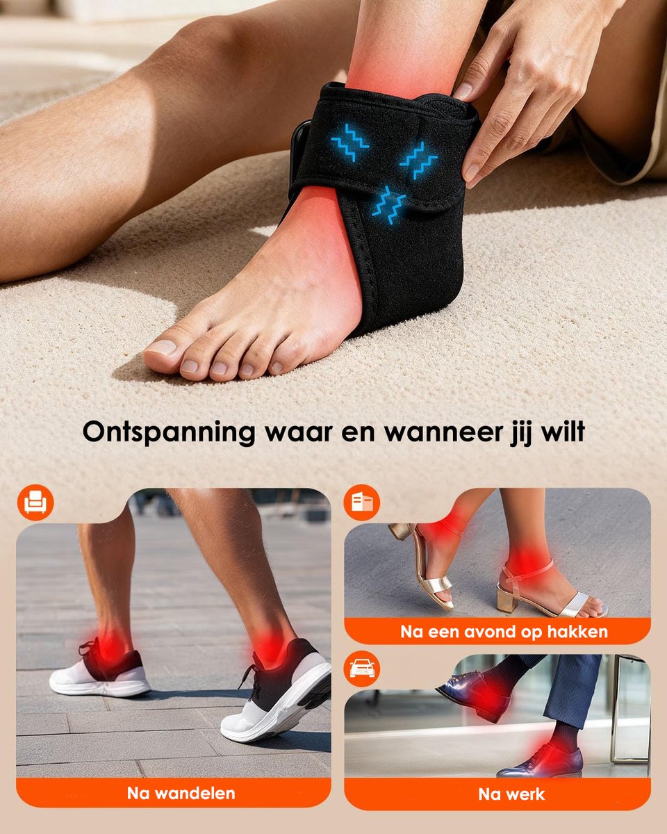 Vesfy Voetmassage Apparaat met Warmte & Vibratie - Voet & Enkel Massager - 3 Massage Standen - 3 Warmtestanden - Oplaadbaar - Tegen Vermoeide Voeten thumbnail 3