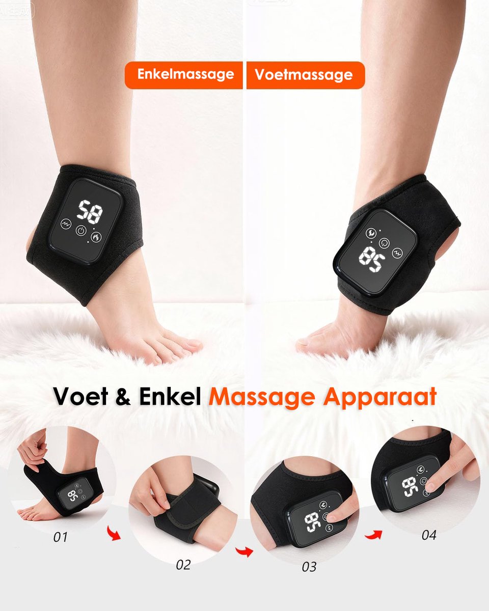 Vesfy Voetmassage Apparaat met Warmte & Vibratie - Voet & Enkel Massager - 3 Massage Standen - 3 Warmtestanden - Oplaadbaar - Tegen Vermoeide Voeten thumbnail 4