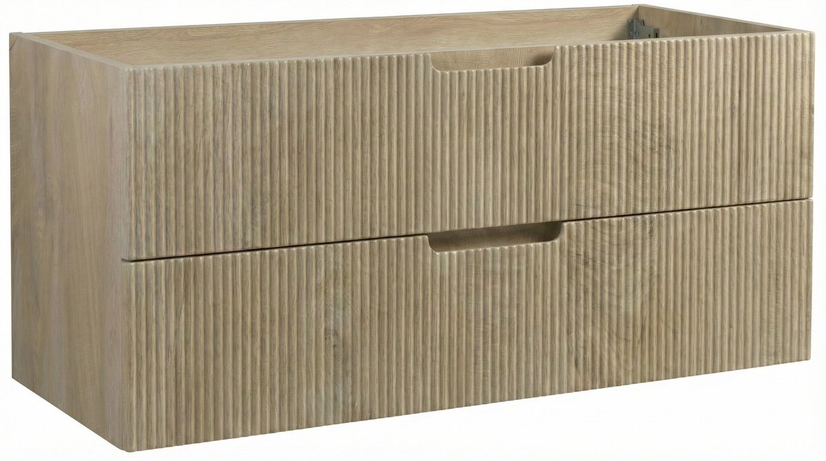 Badplaats Wastafelkast Thermis 100 x 48 cm – Licht Eiken – Hangend Wastafelmeubel Met Lades