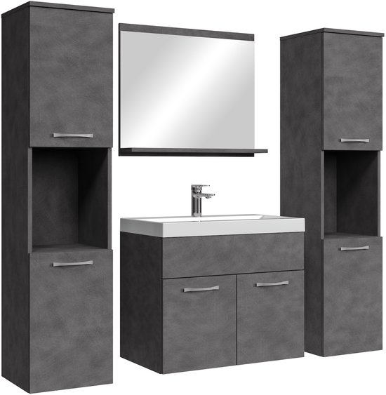 Badplaats Badkamermeubel Set Montreal XL 60 x 35 cm – Donker Grijs
