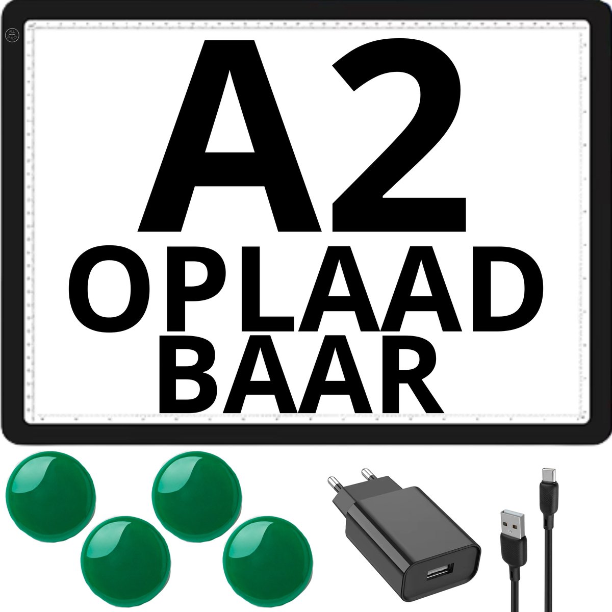 A2 Lightpad Lichtbak Diamond Painting Volwassenen | Oplaadbaar Magnetisch | All Smiles Premium Tekenbord XXXL | 2026 MODEL | Tekenen Schetsen Hobby — afbeelding 7