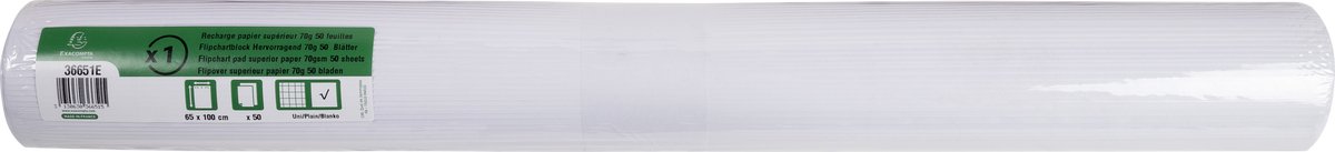 Exacompta 5x Navulling voor conferentiebord - prestige papier extra 70g - 50 effen vellen 65x100mm. - Wit - 36651E