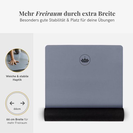 Professionele Antislip Yogamat - Ecologisch Natuurlijk Rubber - Ideaal voor Hot Yoga en Ashtanga Yoga - Extra Breed — afbeelding 2