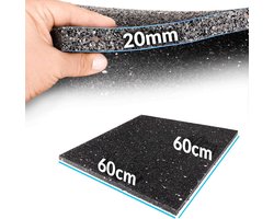 Antitrillingsmat - bouwbeschermingsmat - Rubber - antislip en duurzaam - 60 x 60 cm