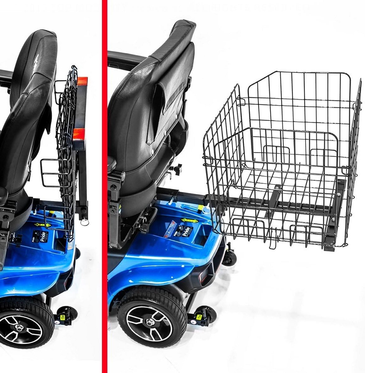Opvouwbare Achtermand voor Scootmobiel - 50 x 27 x 20 cm - Maximaal 15 kg