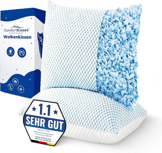 Wolkenkissen 2 stuks, 80 x 80 cm Premium Memory Foam Kussen - Ergonomisch - Verstelbaar - Hoogwaardig - Ondersteunt Hoofd en Nacken - Ademend en Hygienisch van Merkloos — afbeelding 3
