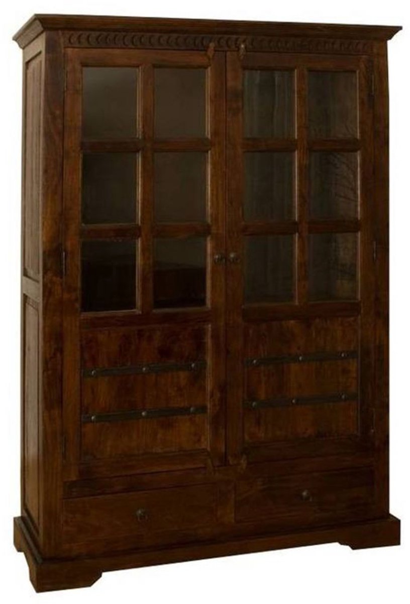 MASSIVMOEBEL24.DE vitrine OXFORD #456 donkerbruin 134 x 196 x 50 cm