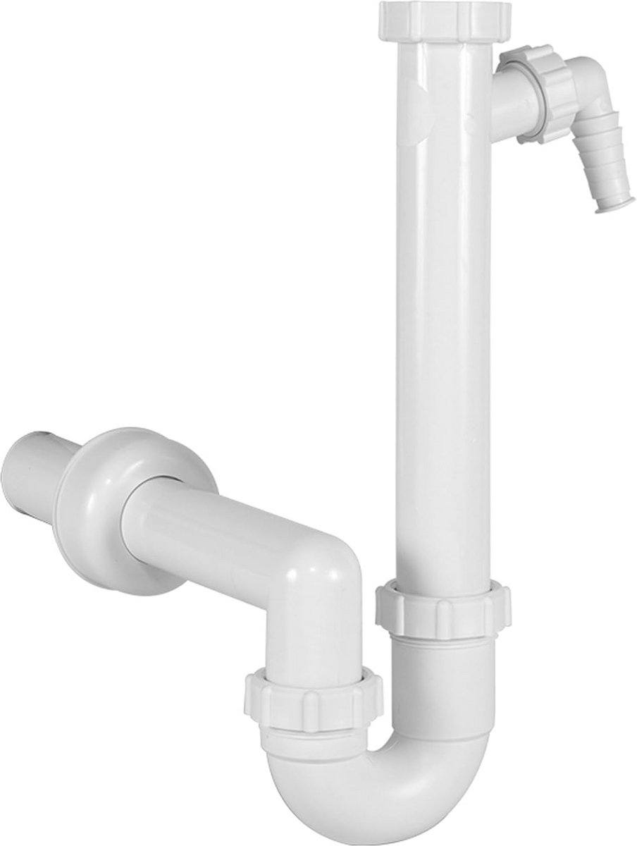 Wastafelsifon met Zijuitlaat en Aansluiting voor Vaatwasser Ø 40 mm