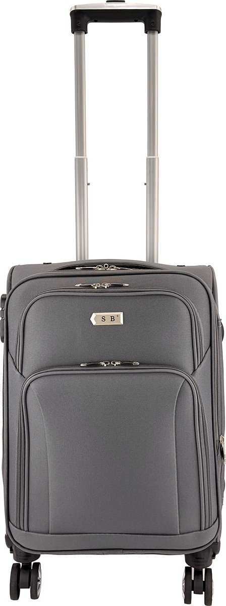 SB Travelbags Zachte Handbagage koffer – 55 cm – Expandable – Grijs
