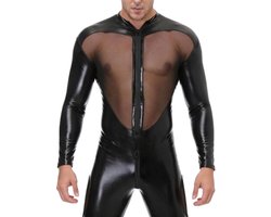 Lederen Bodysuit - Leather Bondage Kleding - Catsuit Heren - Erotische Kleding Mannen