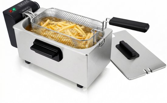 Emerio Frituurpan 3 Liter - Friteuse - Regelbare Thermostaat - Koude Zone - Frietketel DF-132653 RVS