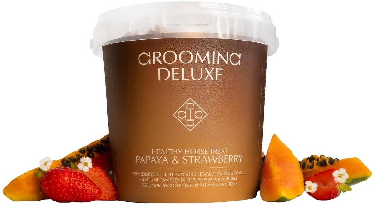 Grooming Deluxe - Gezonde Paardensnoepje papaja & aardbei 500g