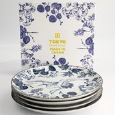 Tokyo Design Studio - Flora Japonica - Dinerborden Set - Ø25,7 cm - 4 Stuks - Porselein - Geschenkdoos