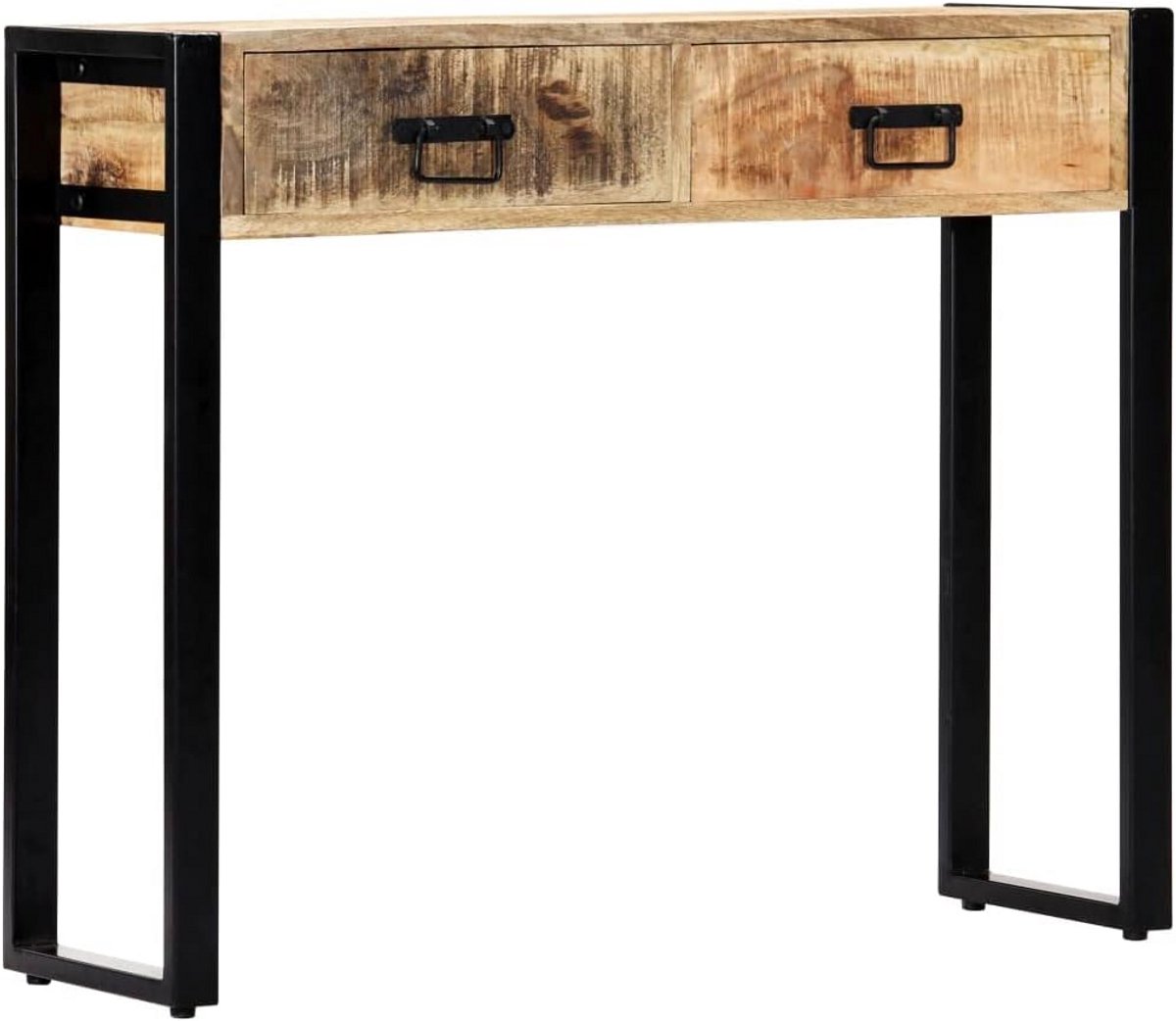 Haltafel Consolerontafel van Massief Mangohout met 2 Lades