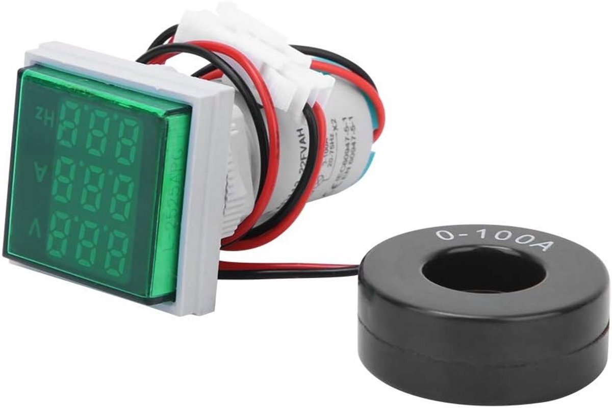 Digitale AC Volt Ampere Frequentie Meter - Spanningsmeter Stroomsterkte Hertz Tester