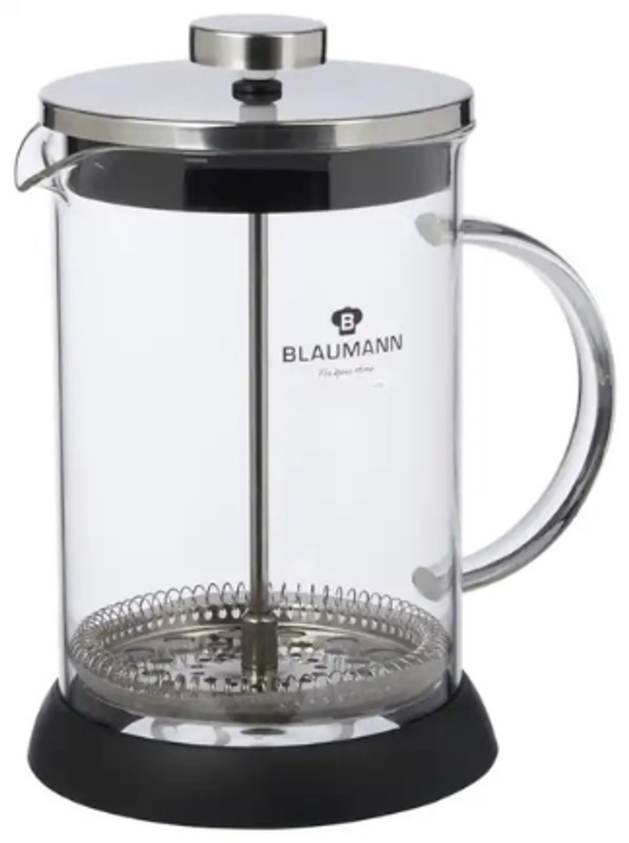 Blaumann Coffee and Tea Plunger - French Press - Zwart Zilver - 800 ml
