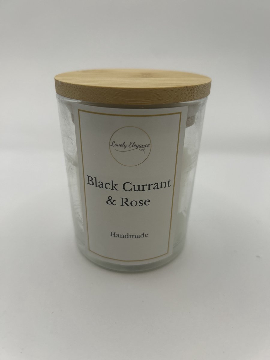 Handgemaakte Geurkaars Blackcurrant & Rose - Duurzaam - Lovely Elegance