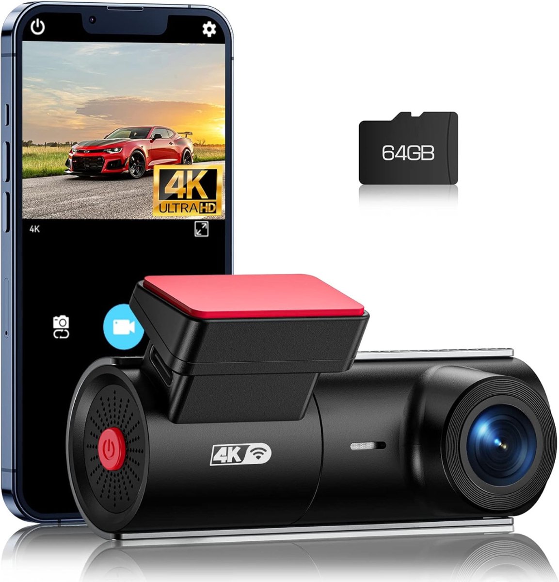 TopChoice® Dashcam voor de Auto - Autocamera - Rijrecorder - 64G SD-Kaart - Zwart