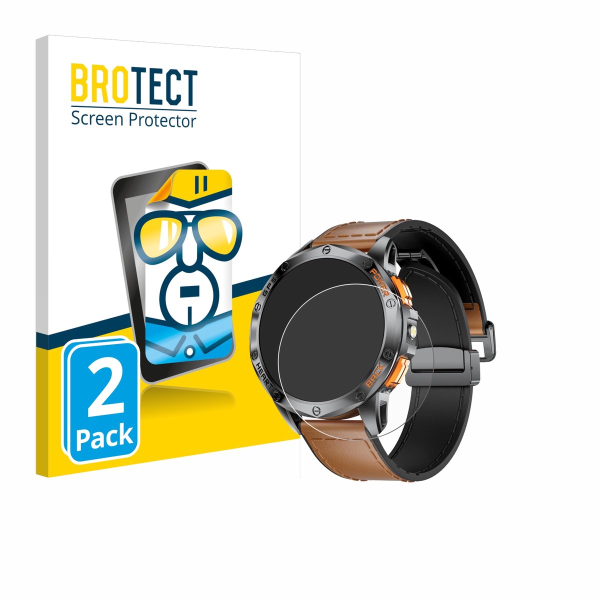 BROTECT - Screenprotector voor Dremac DM1-F 1.43" - Folie Beschermfolie transparant 2 Stuks