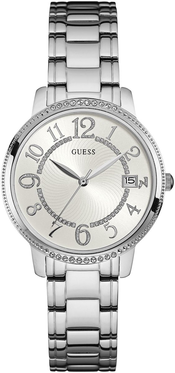 Guess Kismet Quartz Analoog Horloge Silver Tone Behuizing: 100% Roestvrij Staal| Armband: Roestvrij Staal 36 mm U0929L1M