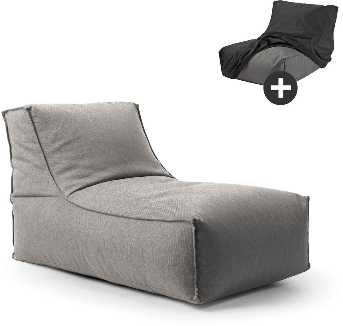 mokebo Outdoor Zitzak voor kinderen & volwassenen 'Der Sundowner', Bean Bag met vulling of vloerkussen voor indoor & outdoor, ook als ligkussen oder relaxstoel in Steengrijs