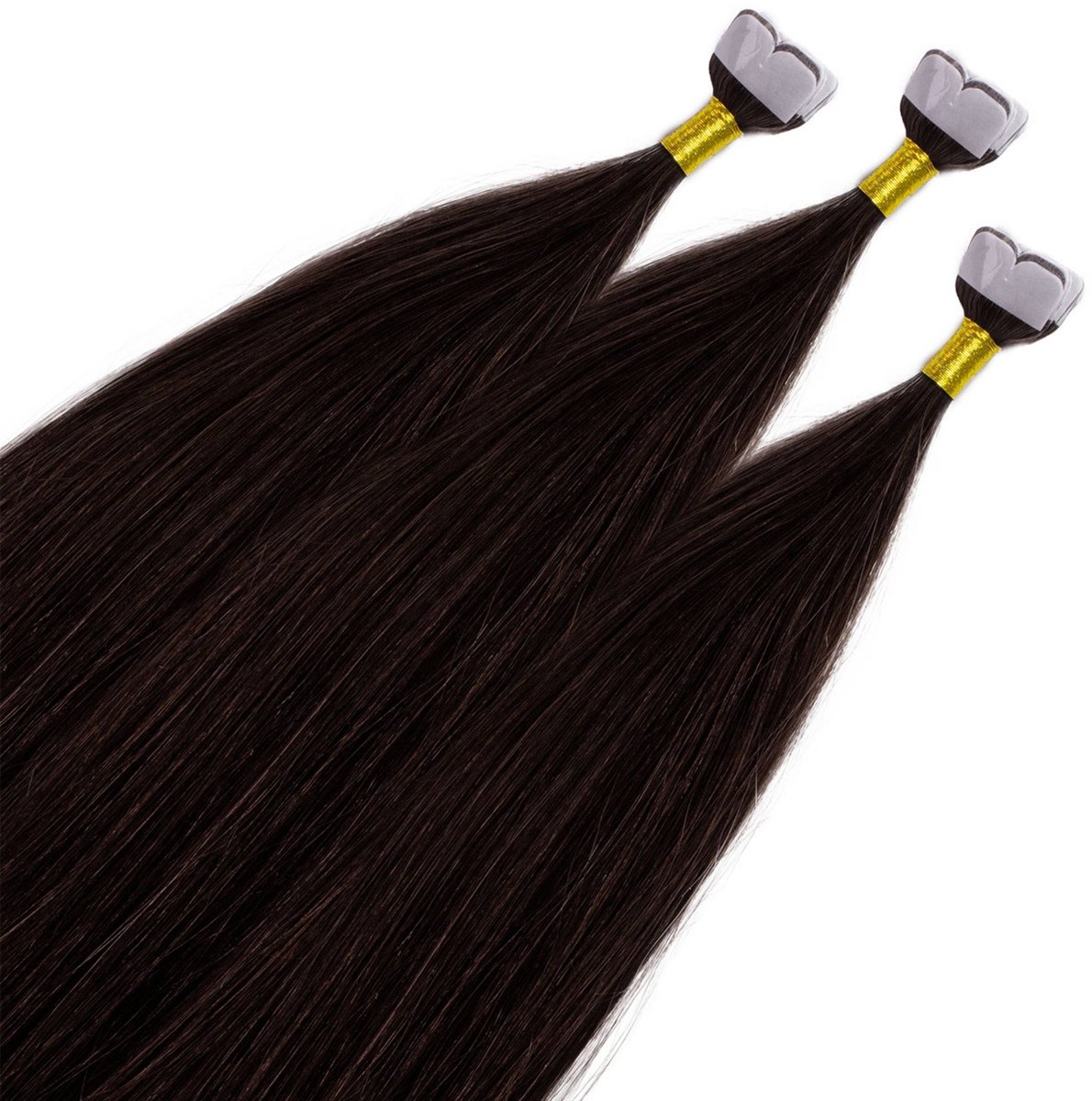 hair2heart Premium Mini Tape Extensions Echt haar - 12 tapes 40 cm Donkerbruin