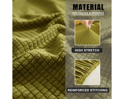SYLC Caravan Stoelhoes Stretch Jacquard, Bank Kussenhoezen Met 2 Riemen Anti-slip, Sofa Kussenhoes Voor RV Auto Camper Motorhome (Beangreen,W 55-85 cm, D 25-45 cm)