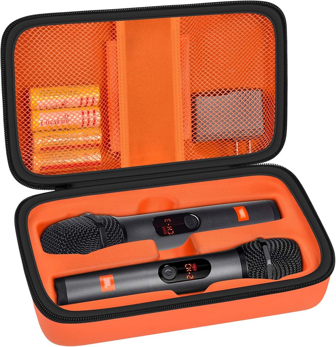 Draadloze Microfoon Behuizing voor Handheld Dubbele Microfoon Systeem - Reistrolley voor Zingen en Karaoke - Zwart