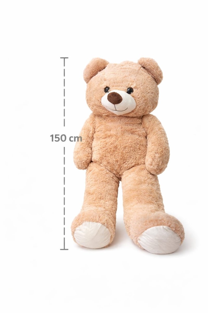 YellowPack XXXL Knuffel beer 150 cm Beige – Grote Teddybeer – Mega Knuffelbeer – Zachte Pluche Knuffel – Grote Knuffelbeer Cadeau voor Kinderen — afbeelding 11