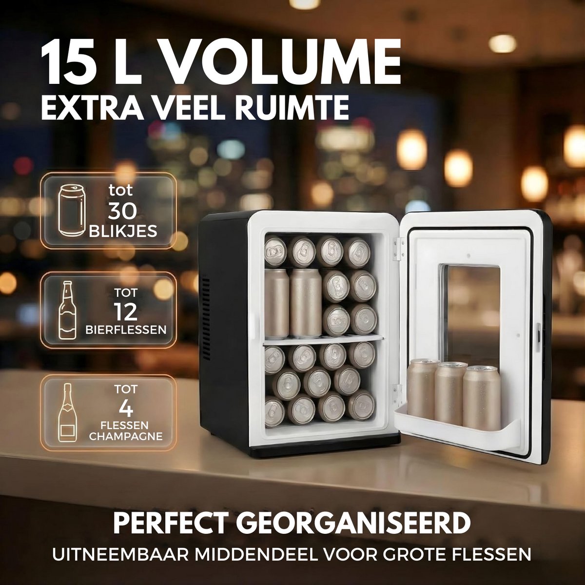 Sommertal KS15 - Mini-Koelkast voor Koelen en Verwarmen - Inhoud 15L - Stopcontact en 12V auto — afbeelding 7