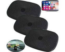 Anti Slip Matje Dashboard - 3 Stuks - 20 × 14 CM - Antislipmatje voor auto - Anti-Slip Mat - Dashboard Telefoonhouder - Dashboard matje - Gsm houder auto - Anti-slip matje voor op dashboard - Telefoonmatje - Grip Mat - Zwart