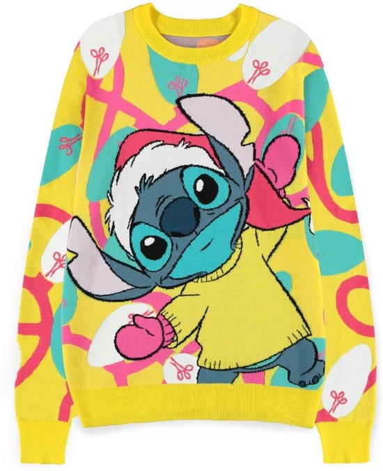 Disney - Stitch Kersttrui - L - Geel