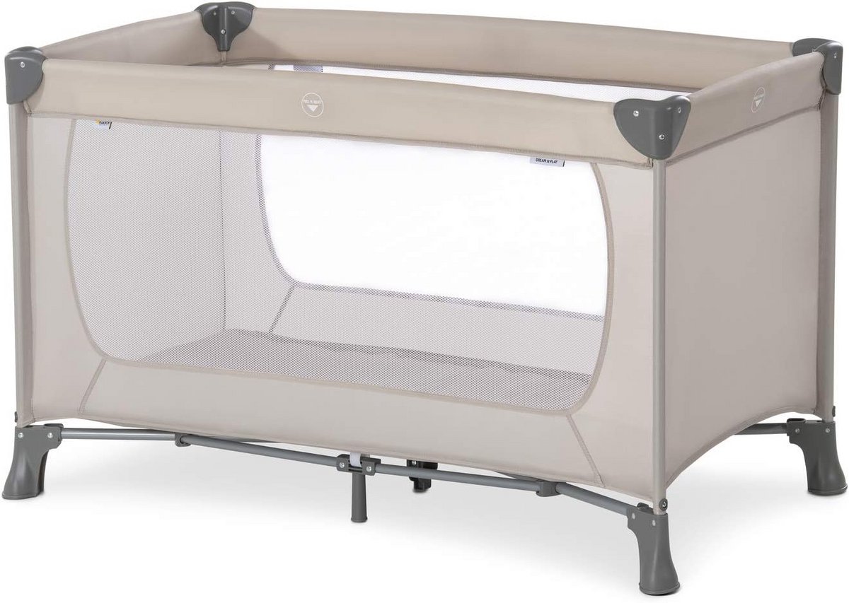 Campingbedje 120 x 60 cm - Opvouwbaar met Draagtas, Kantelbestendig, Geschikt vanaf Geboorte tot 15 kg - Beige