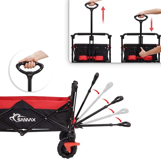 Opvouwbare Bolderkar met Dak - Handwagen voor Offroad Gebruik - Ideaal voor Tuin en Excursies van LifeGoods — afbeelding 3