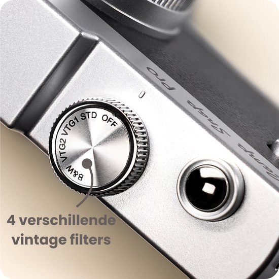 Campsnap Pro Digitale Camera - Schermvrije Retro Fotocamera - 16 Megapixel - 4 Ingebouwde Filters - 500 foto's - Minimalistisch Vintage Design - Met Xenon Flits - Oplaadbaar - 4GB - Zwart