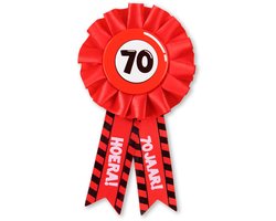 Q2P - 70 Jaar Rozet - Verjaardag Versiering - Verkeersbord - Feest - Buttons - Rosette - Versiering