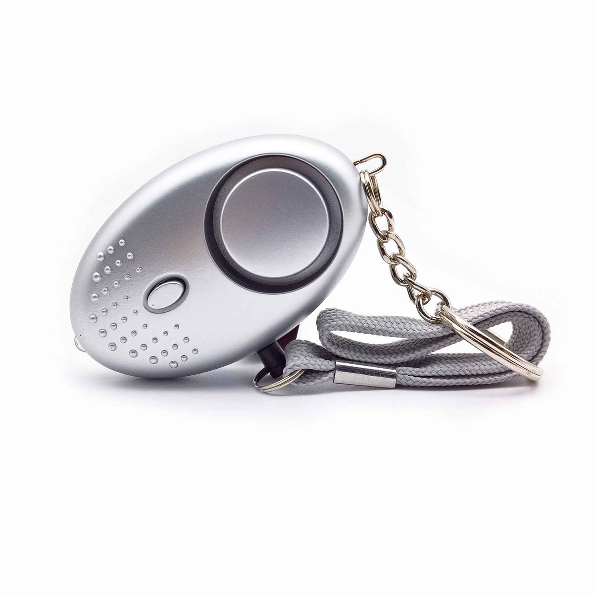 Aventrix Persoonlijk Alarm 130dB – Sleutelhanger – Zilver – Veiligheidsalarm met LED verlichting - Noodalarm